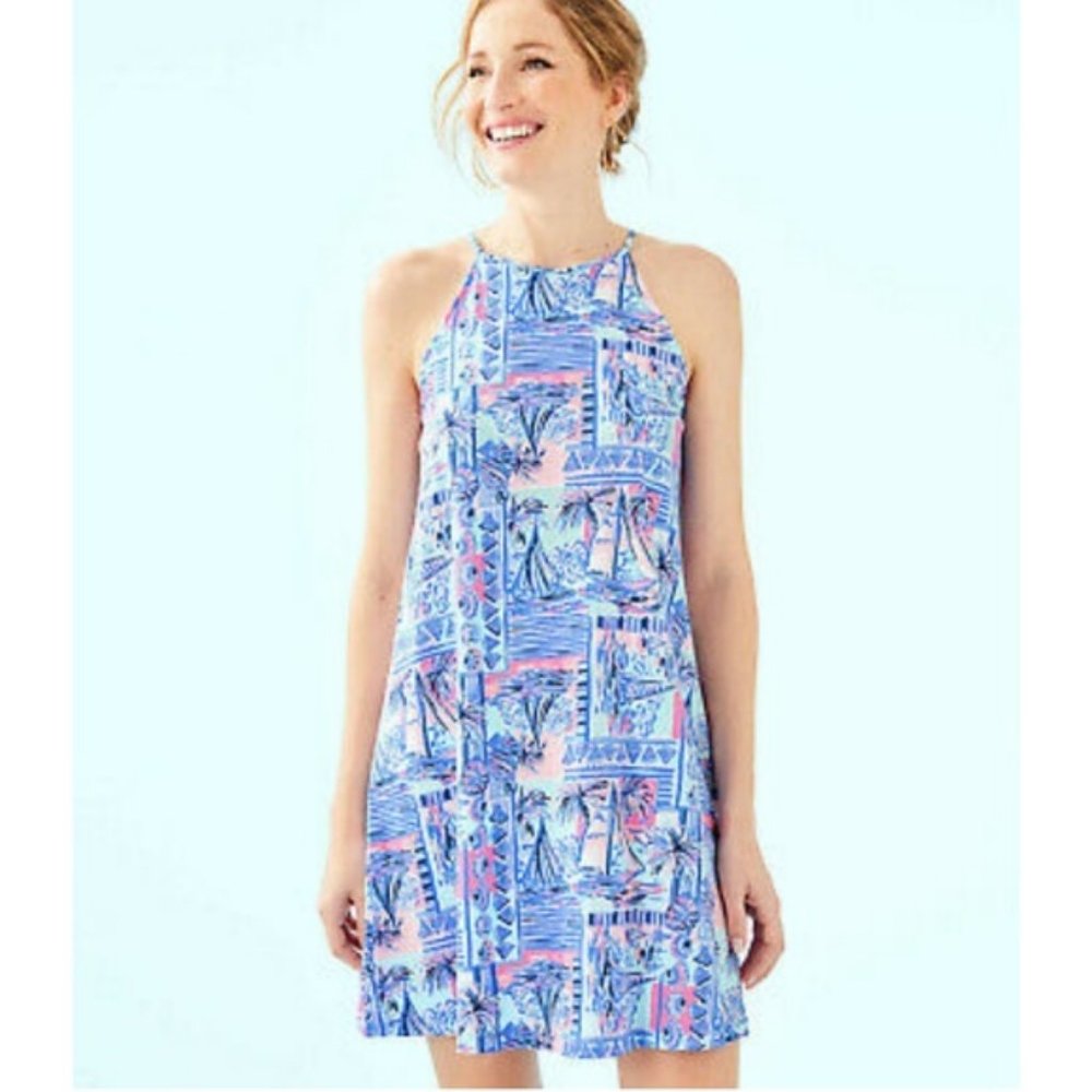 Lilly Pulitzer Margot Swing Dress Whisper Blue Yeah Buoy XS